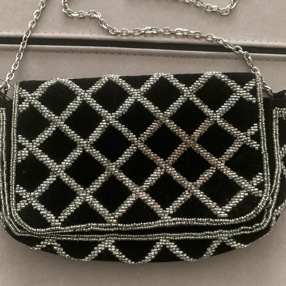 NWT H & M Black Beaded Shoulder Bag - Picture 10 of 17
